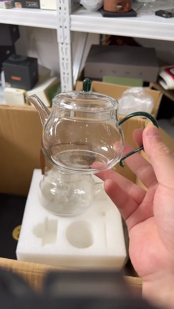 @@禾器晶彩青云壶墨绿色