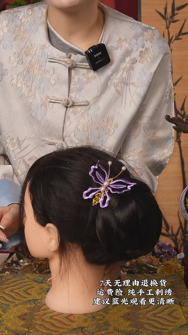 织绣43非遗缠花纯手工发夹