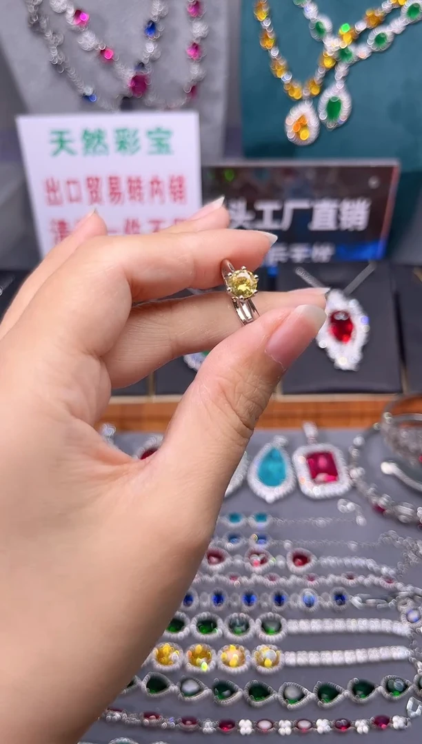 蓝宝石戒指银S925镶嵌n3