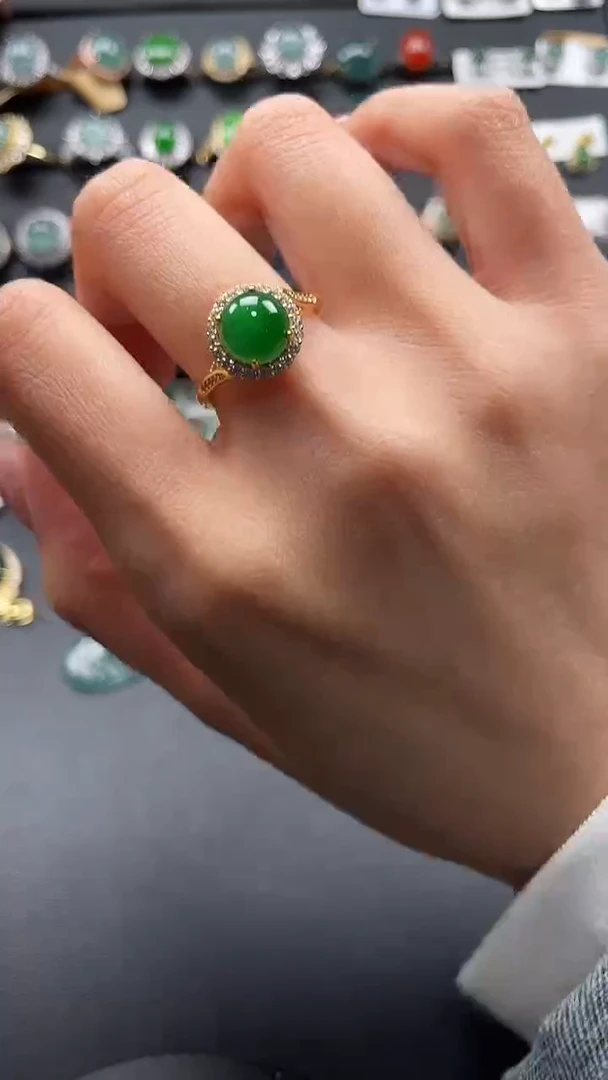 【闪购商品】翡翠戒指银S925镶嵌325234