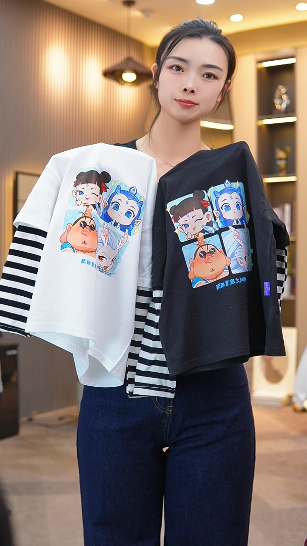 爆款哪吒敖丙圆领儿童卫衣春秋款男女童卡通卫衣长袖童装上衣zy