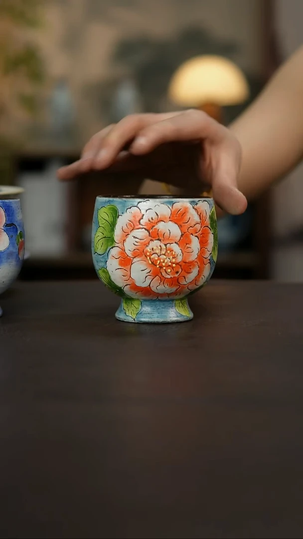 杯景德镇陶瓷杯碗柴烧多人微瑕