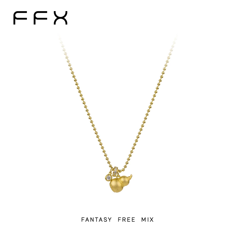 坠链均925银合成锆石 FFX【乐葫】高级时尚S925银可抽拉银项链