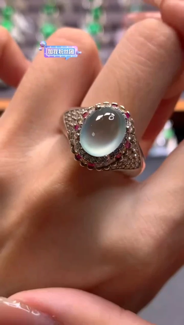 翡翠裸石未镶嵌冰蛋戒面裸石缅甸翡翠