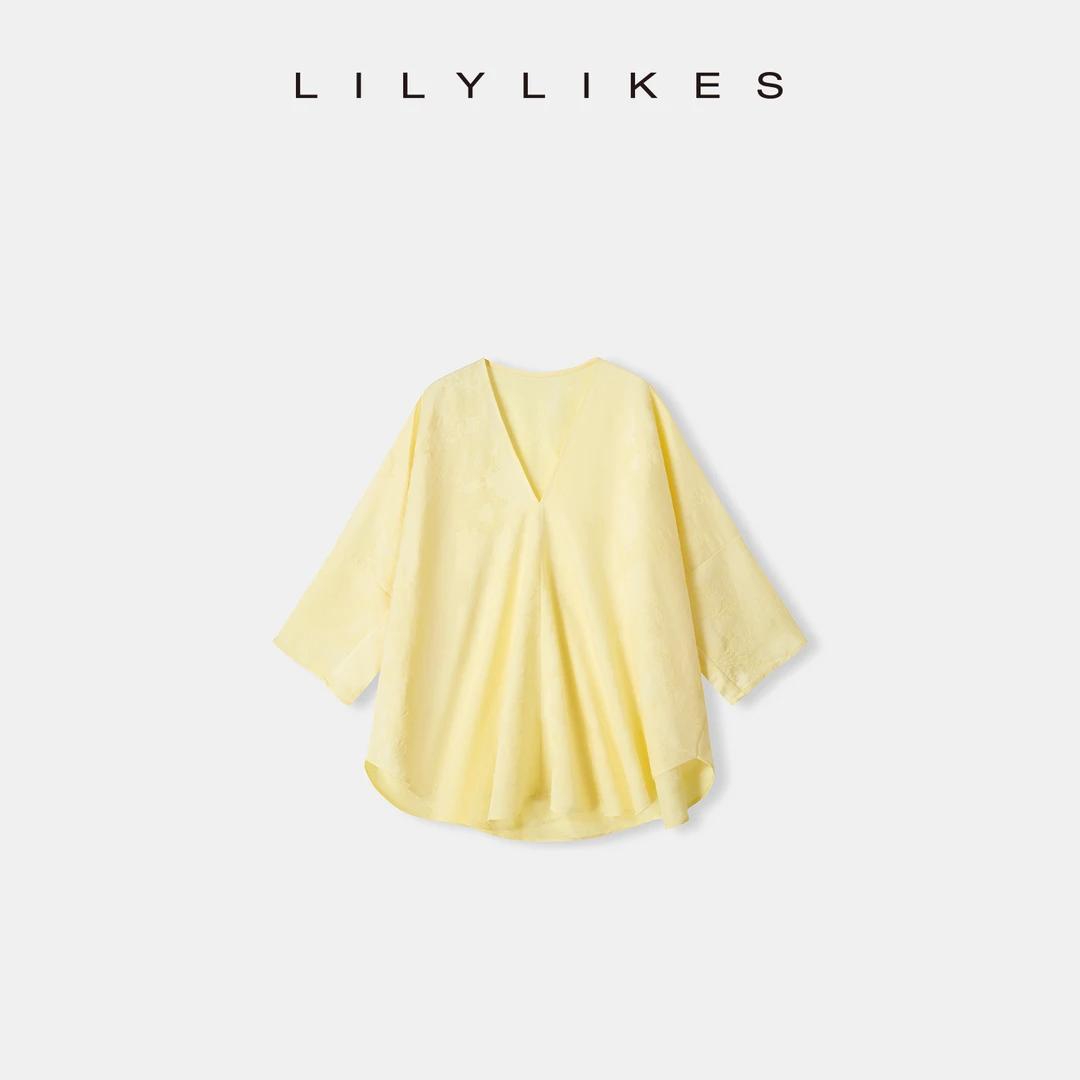 【LILYLIKES】相见恨晚！老钱风人丝提花 松弛感V领蝙蝠袖