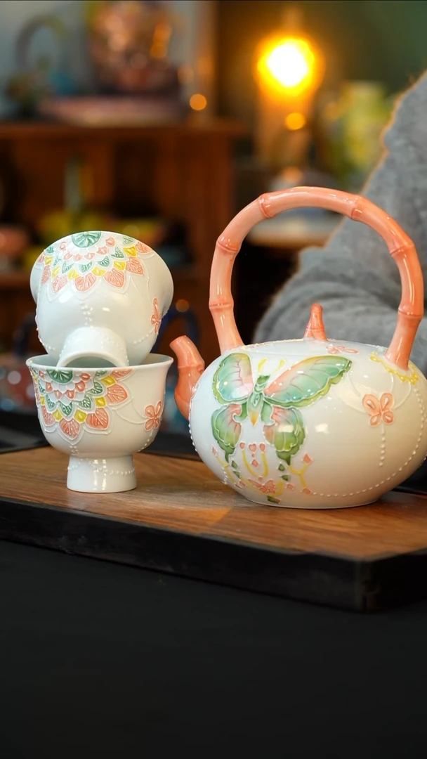 杯手绘心瓷陶瓷浮力