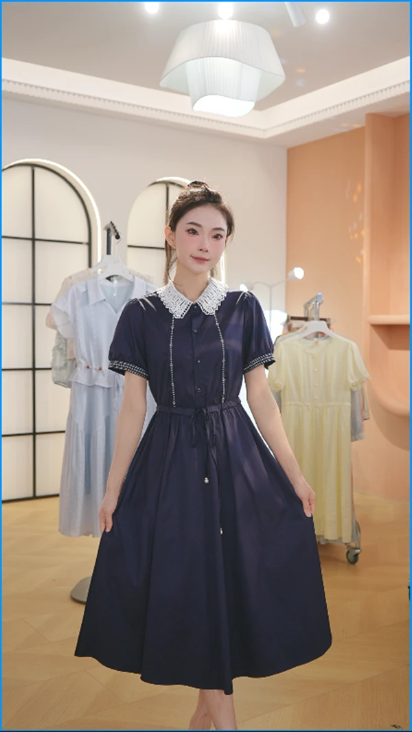 【赠送运费险】M1165 夏季新款高档洋气新中式收腰显瘦连衣裙女时尚