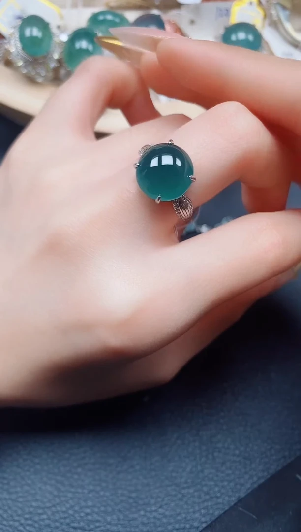 【闪购商品】翡翠戒指银S925镶嵌翡翠