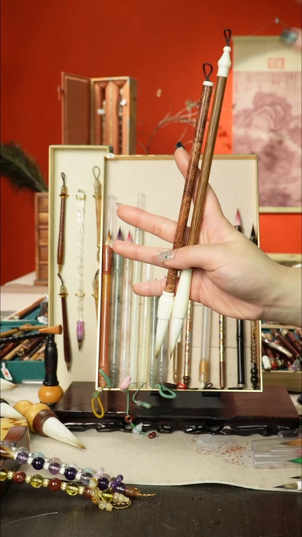 225号闪孤品高货毛笔链接 清水试笔 蘸墨不退