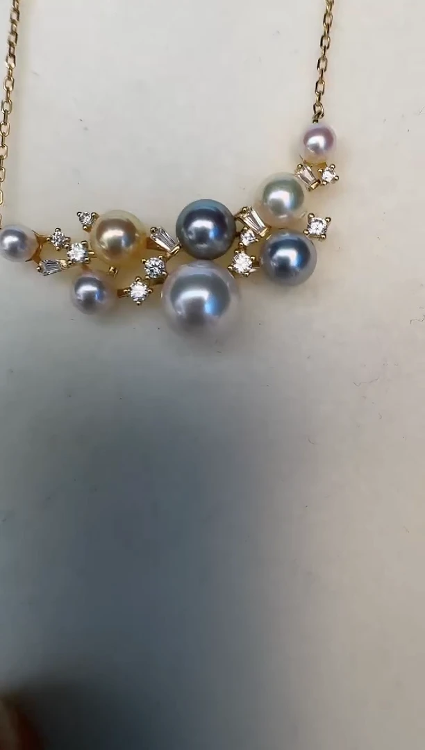 海水珍珠银S925镶嵌颈饰套链