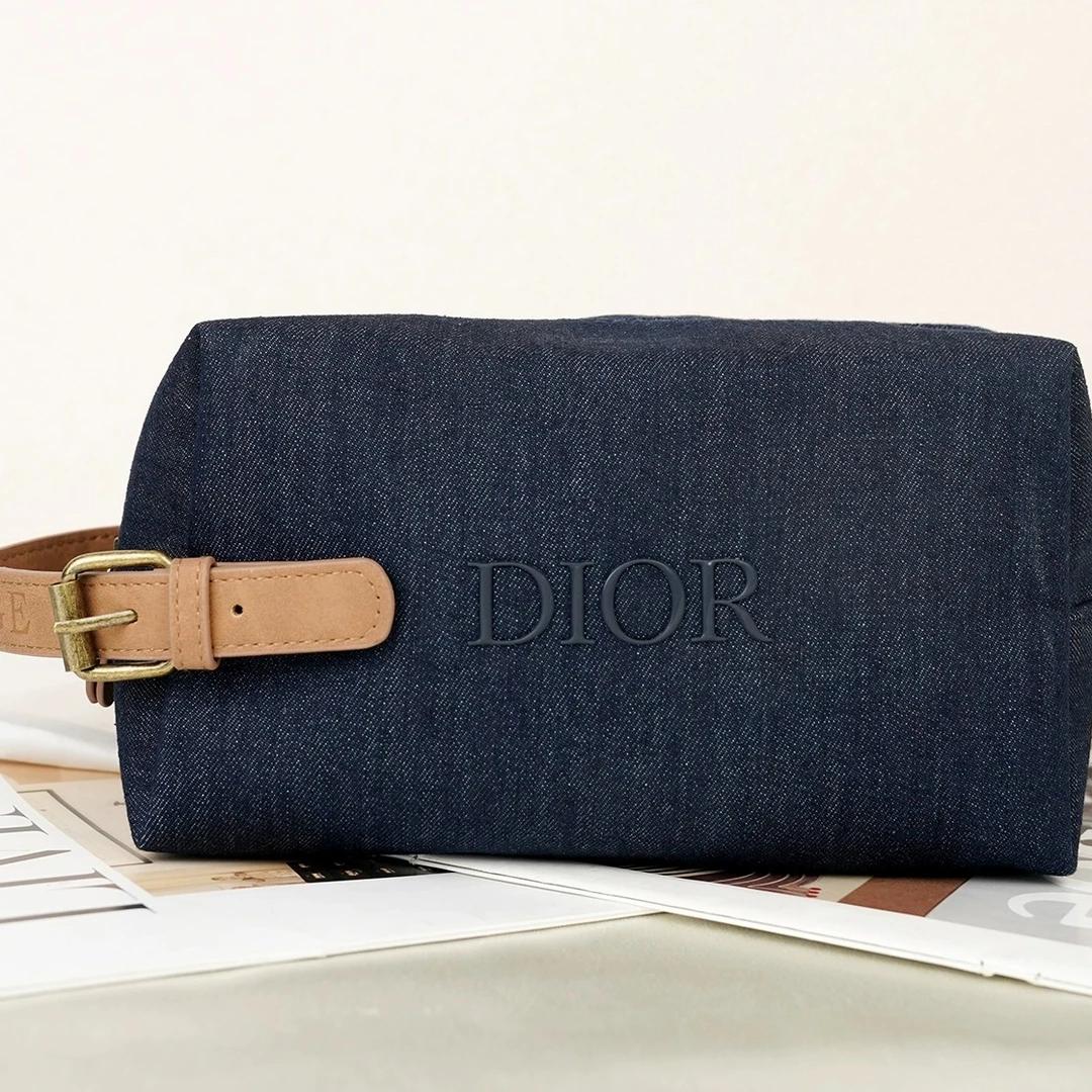 Dior迪奥旷野牛仔手拎化妆包 新款化妆包 随身便携大容量包【A408】