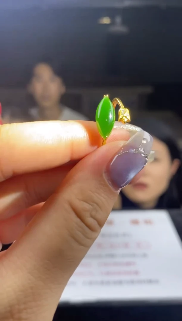 和田玉戒指银S925镶嵌戒指-J859