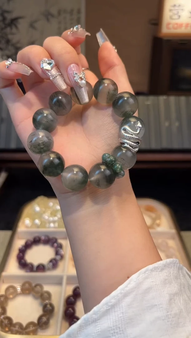 【闪购商品】烟晶手链合金幽灵玛瑙