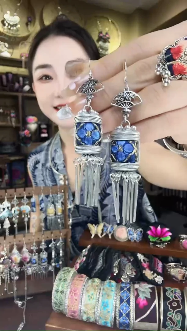 刺绣非遗刺绣民族风耳环