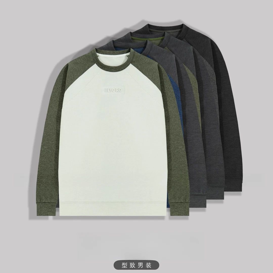 秋冬新款双面糯米绒美式撞色插肩休闲打底卫衣25310#4060