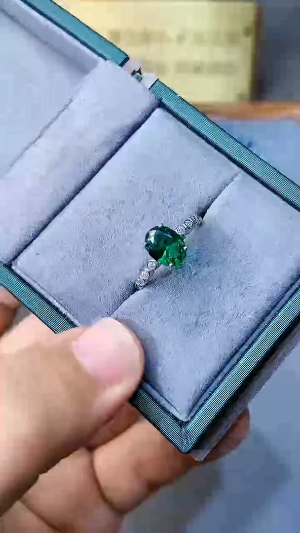 【闪购商品】透辉石戒指银S925镶嵌354