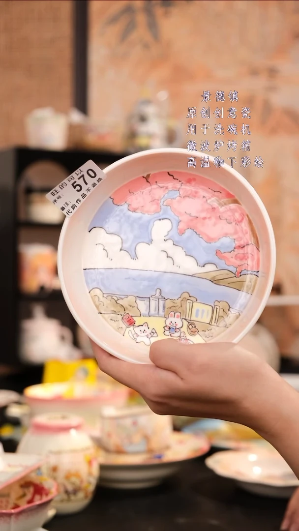 摆件景德镇手工手绘设计款