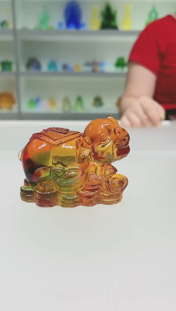 琉璃手工艺品古法琉璃小猪