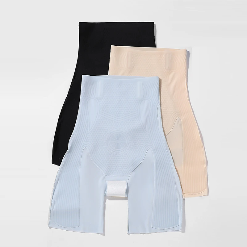 夏季超薄高腰收腹提臀大码安全裤无痕塑型蜜桃臀美体裤蚕丝裆