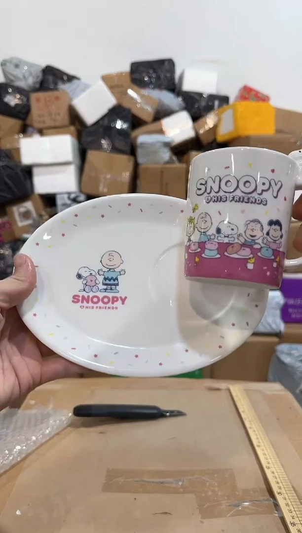 瓷片史努比一杯一碟