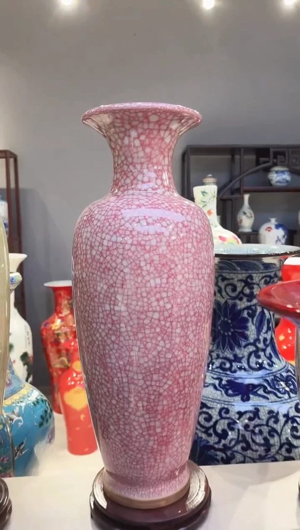 摆件景德镇陶瓷花瓶高度52cm
