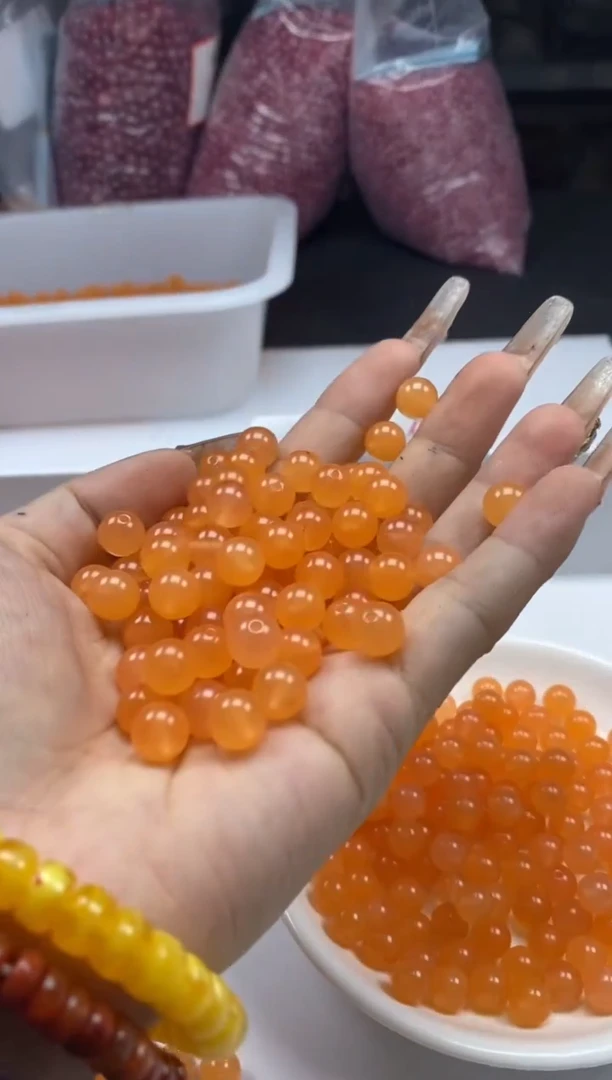 南红玛瑙未镶嵌颈饰w948冰橘8mm*30颗