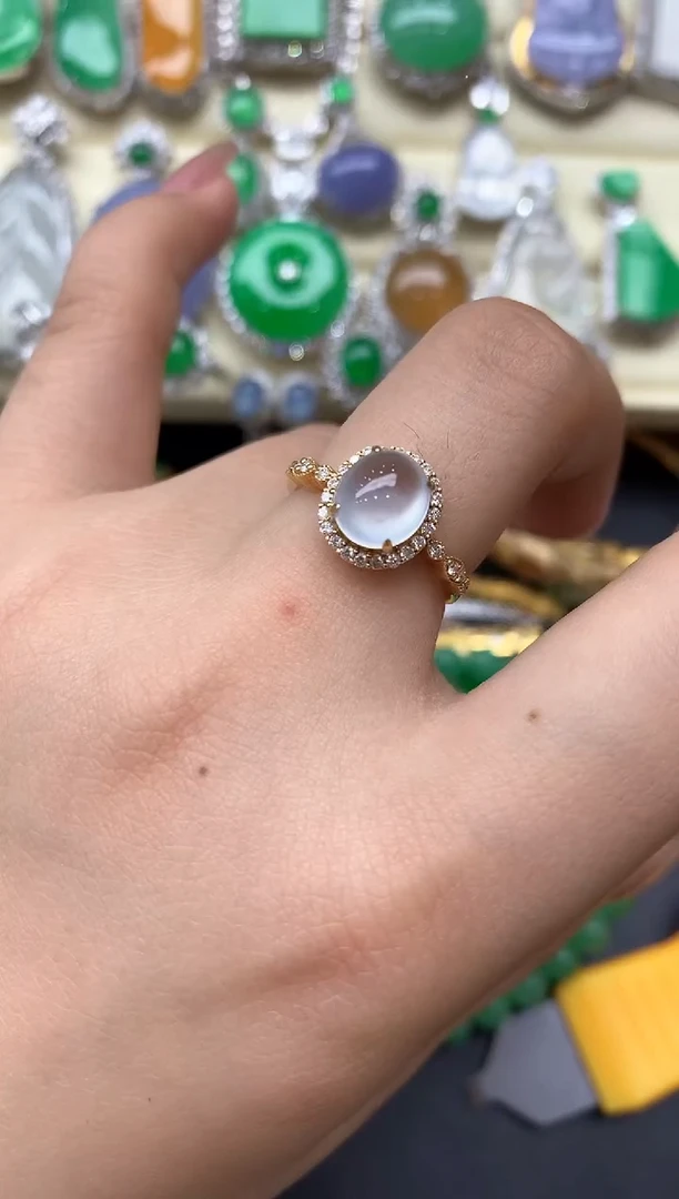 18K金镶嵌戒指翡翠388-中国好珍宝