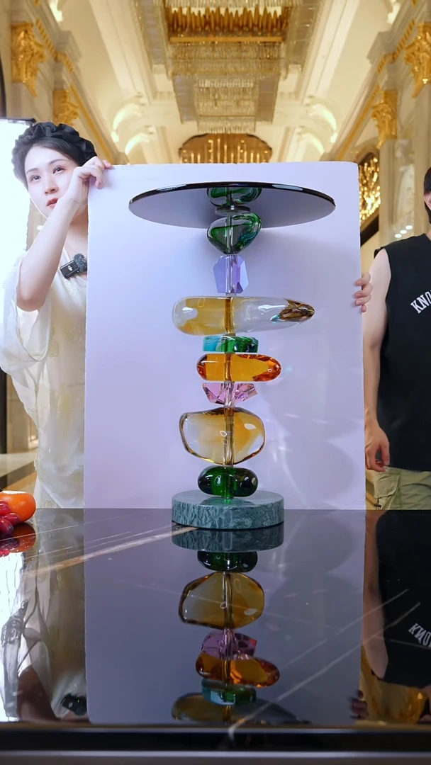 摆件我***e琉璃艺术边几T164