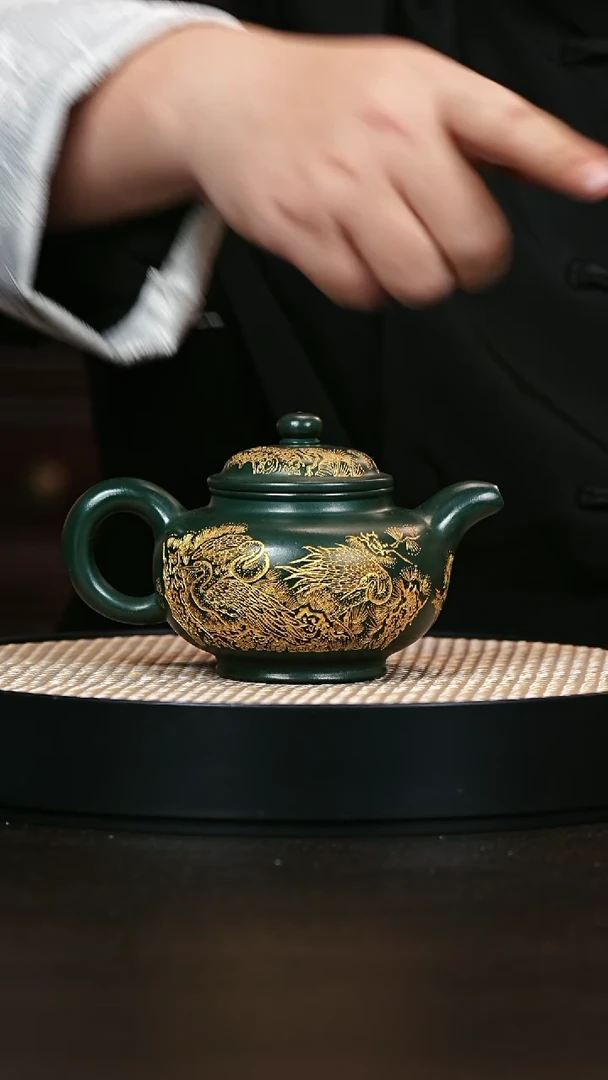 茶壶紫砂掇只 绿泥