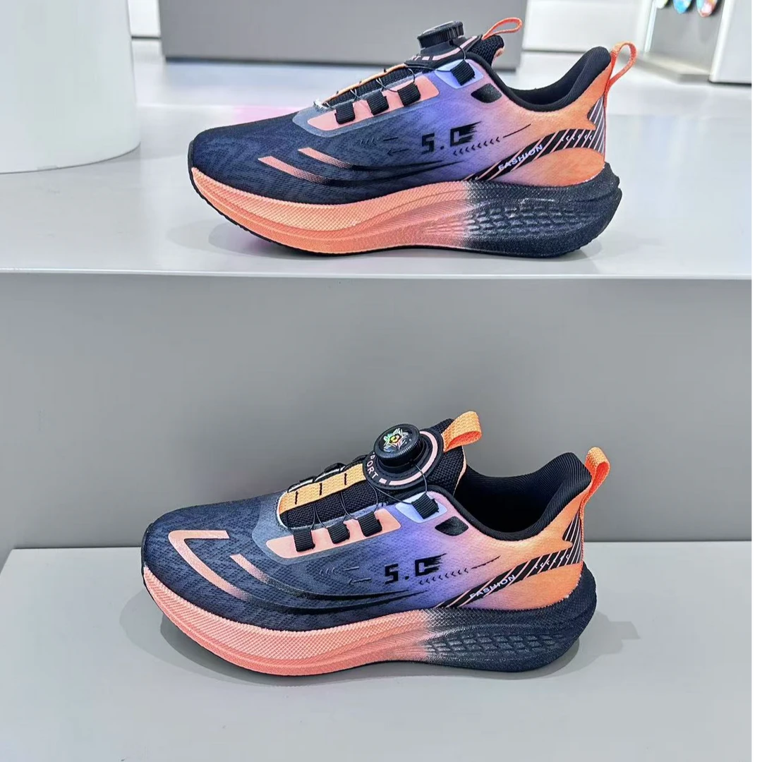 X8195爆款2025新款网面透气春秋中童运动跑鞋