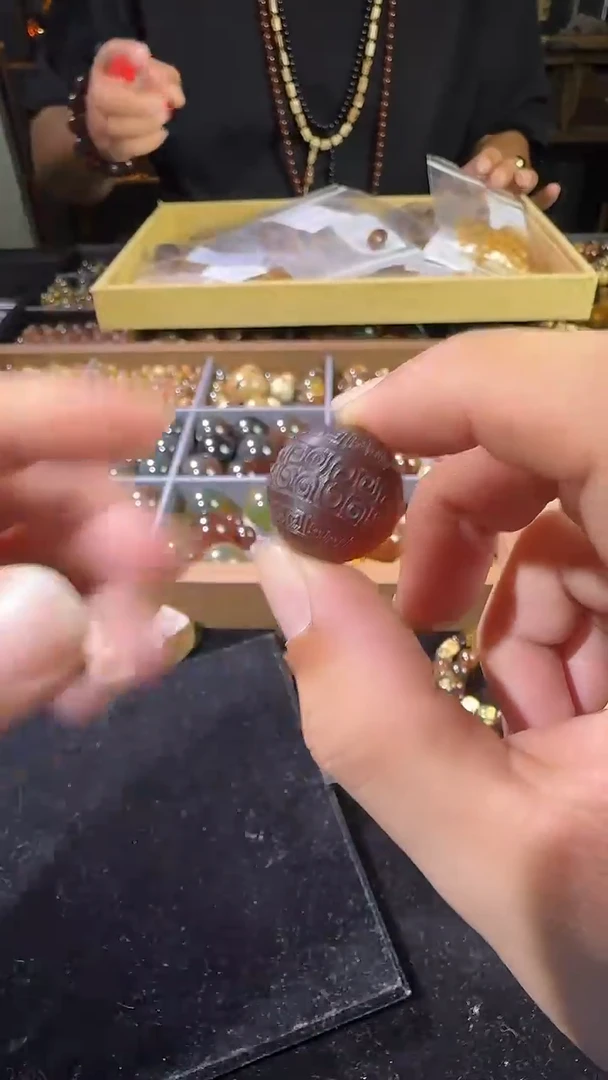 手链琥珀未镶嵌天然缅甸琥珀  精品回纹珠20mm