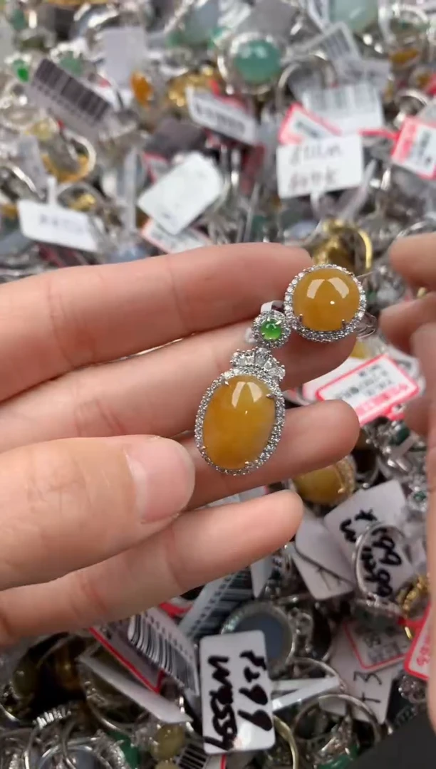 银S925镶嵌戒指翡翠444   6