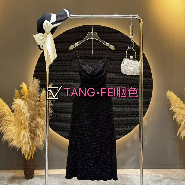 TANG-FEI胭色【埃菲尔】TF0082重工烫钻修身显瘦女装连衣裙
