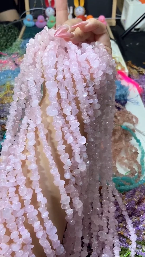 水晶珠宝半成品未镶嵌粉水晶