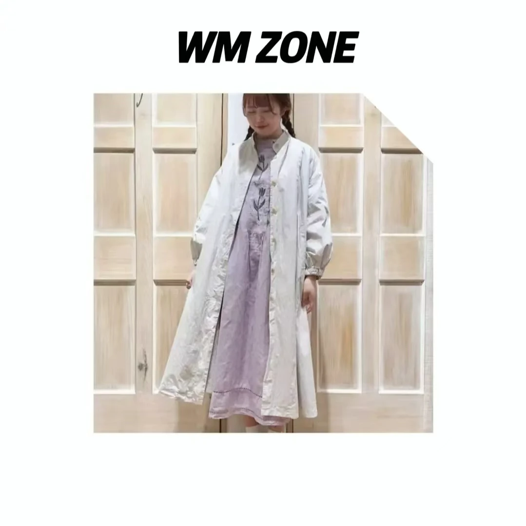 虎儿 3-2401 慵懒风中长款纯色风衣