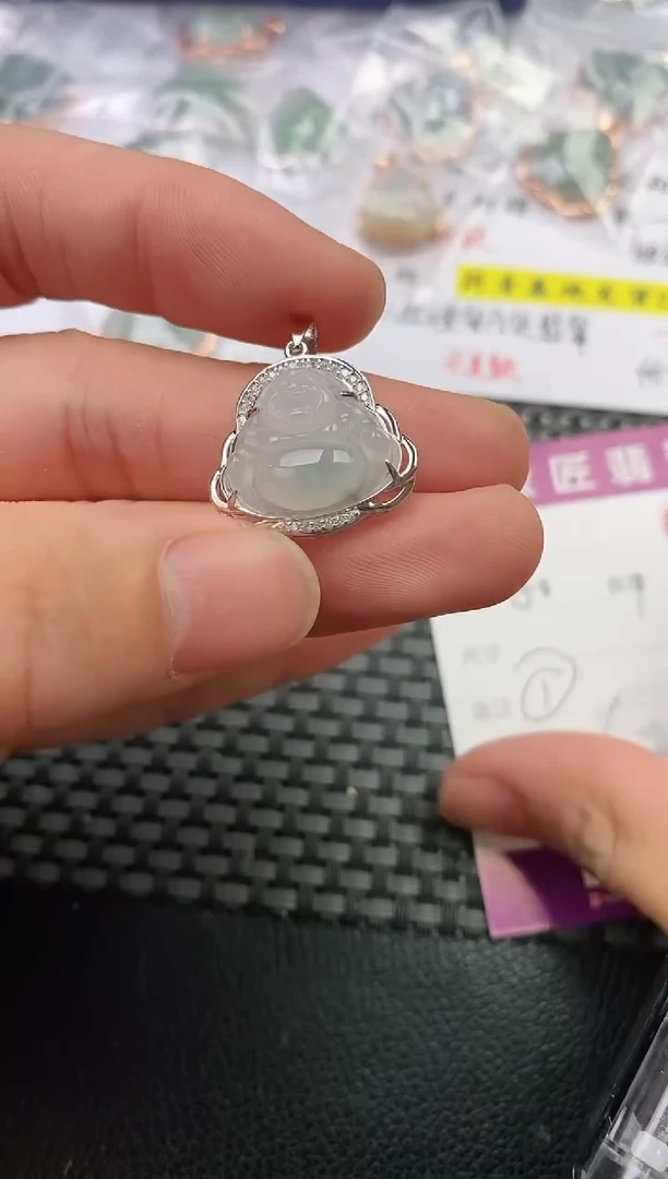 颈饰银S925镶嵌翡翠左*挂件