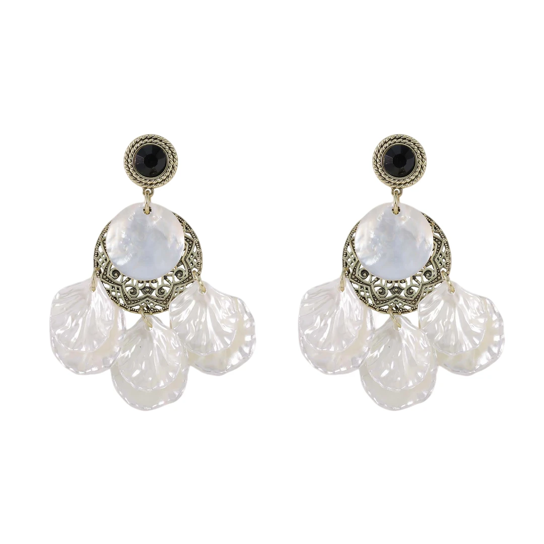 镀k金 925银针【黯韵绮坠】圆盘流苏轻奢高定耳钉 1724