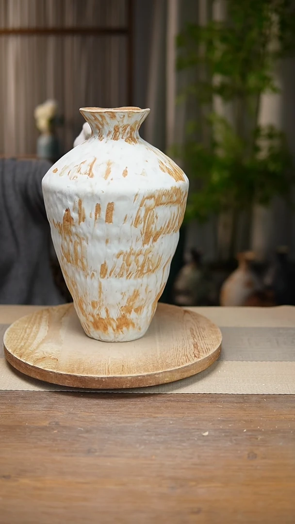 【闪购商品】陶瓷 花器诧寂黄高脚