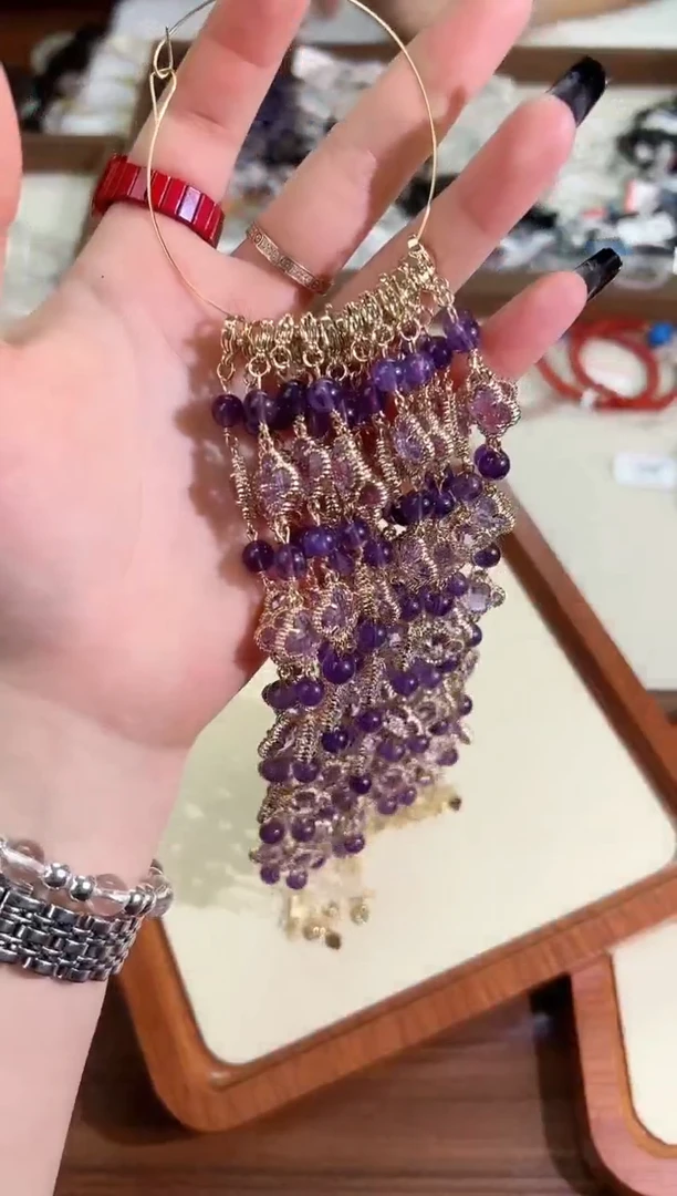 【闪购商品】水晶手链未镶嵌紫水晶四叶草默认微瑕多样性发货