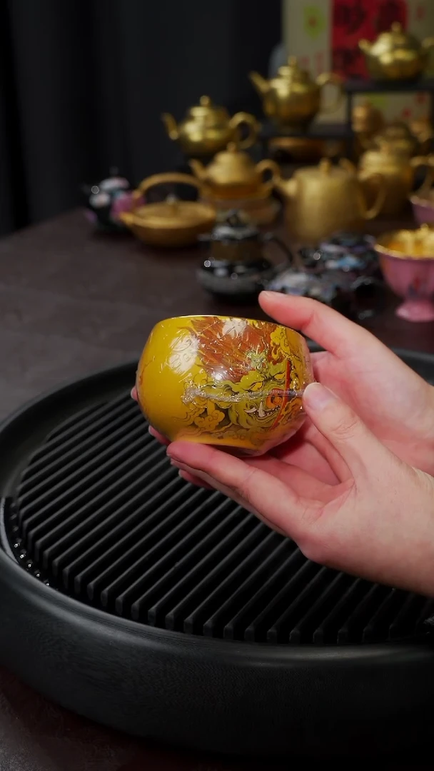 【闪购商品】杯【宜景窑帝王黄鎏金系列】杯子 13