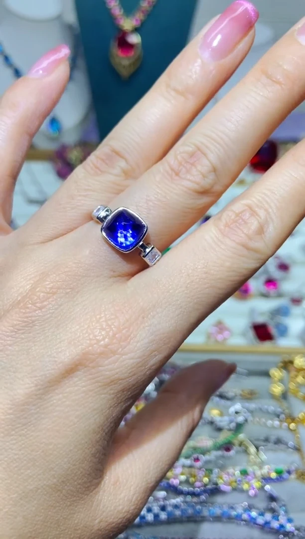 银S925镶嵌耳饰紫晶1