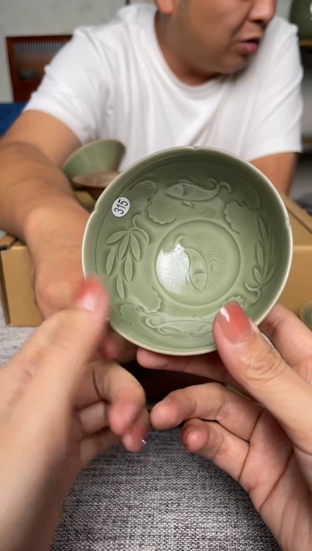 瓷器315耀州窑纯手工玉兰杯