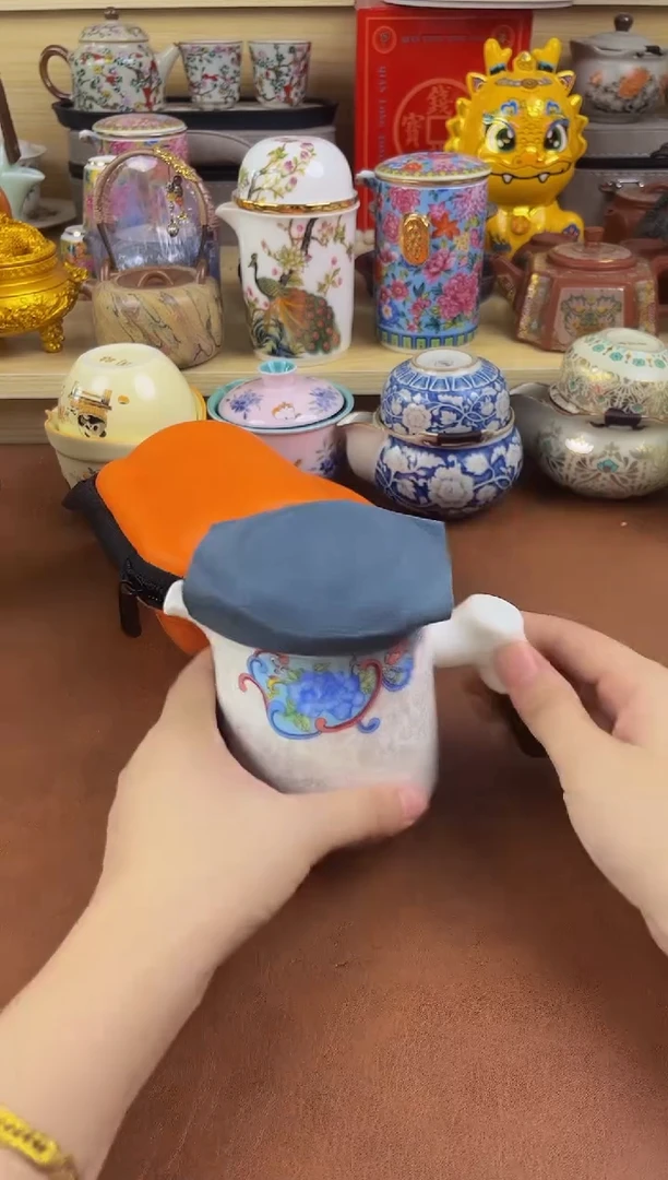陶瓷茶具摆件旅行套组