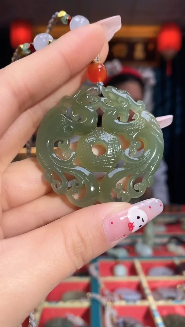 【闪购商品】和田玉颈饰未镶嵌龙凤呈祥