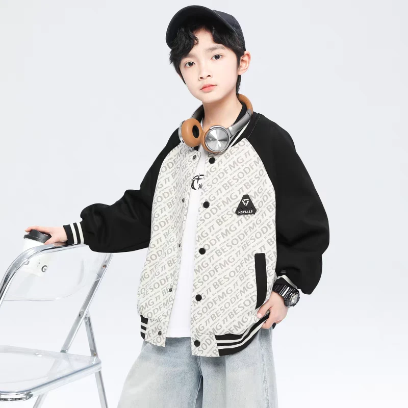 儿童装男童外套春秋款棒球服2025新款春季中大童男孩春装痞帅气潮