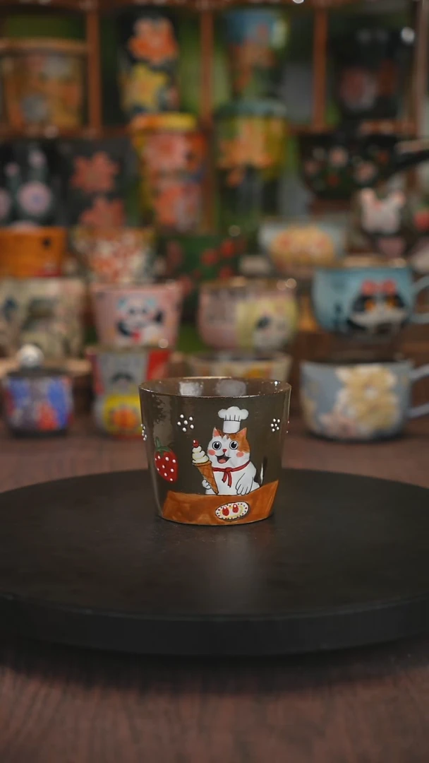 紫砂油画手绘釉下彩