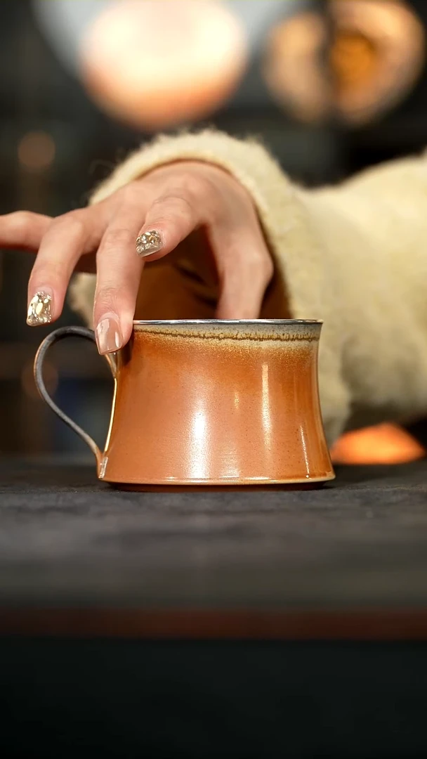 金丝楠木落灰银口咖啡杯120ml