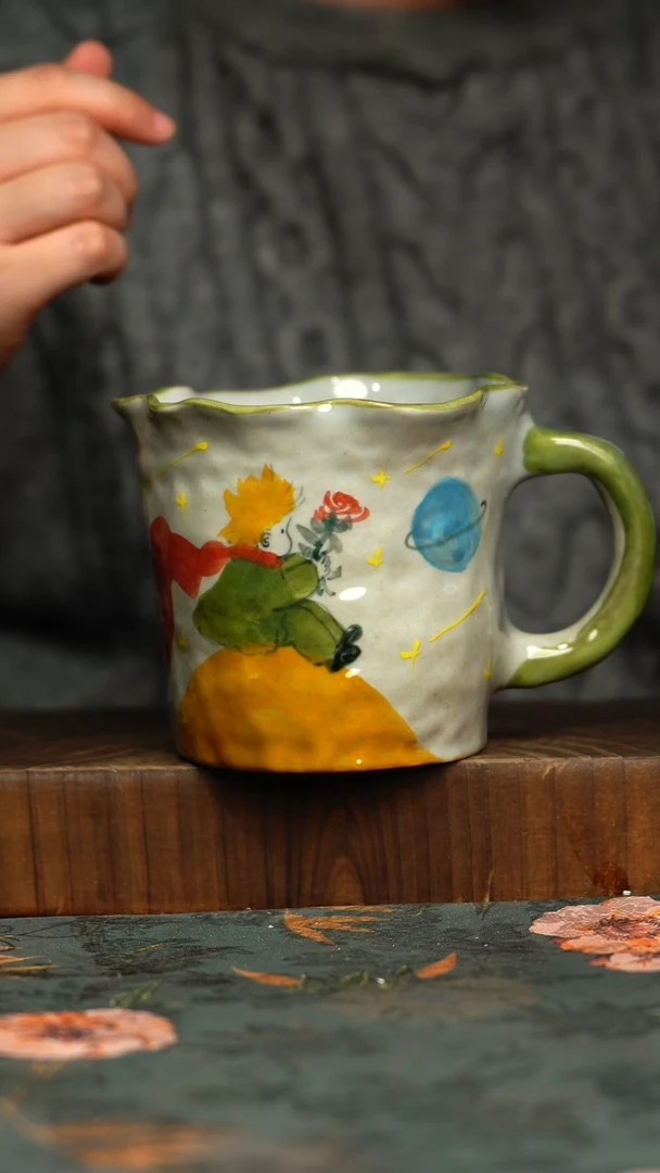 杯釉下彩手工手绘同款陶器