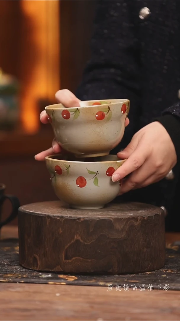 陶瓷景德镇高温釉下手绘陶瓷