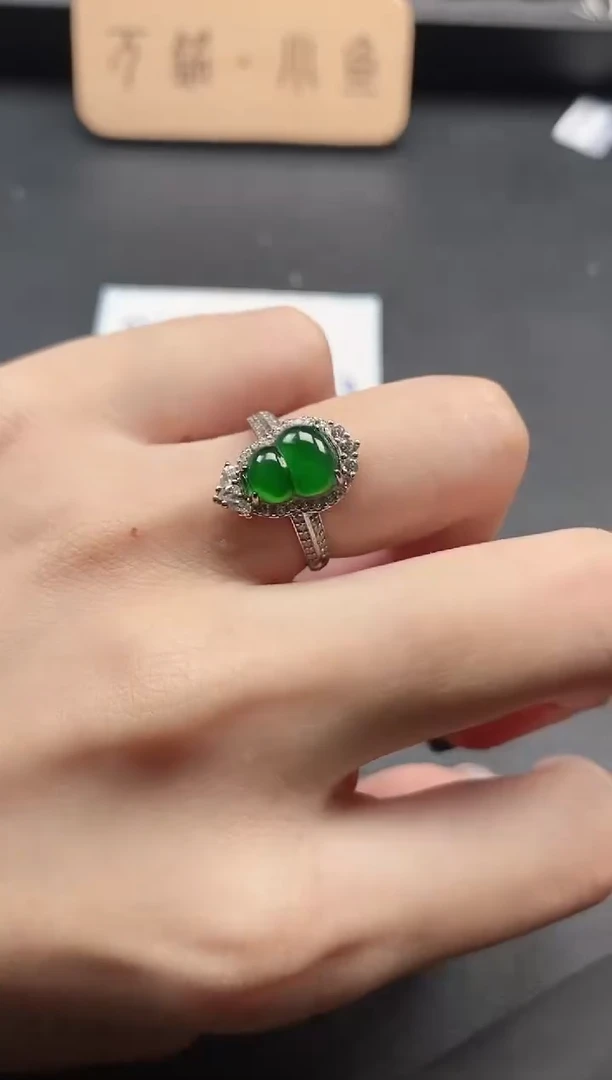 银S925镶嵌戒指翡翠5111